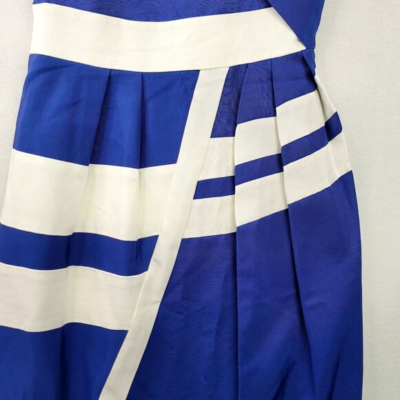 Reiss Raina Asymmetric Blue White Cotton Dress Size US 6 - UK 10 NEW Cocktail - Picture 8 of 15